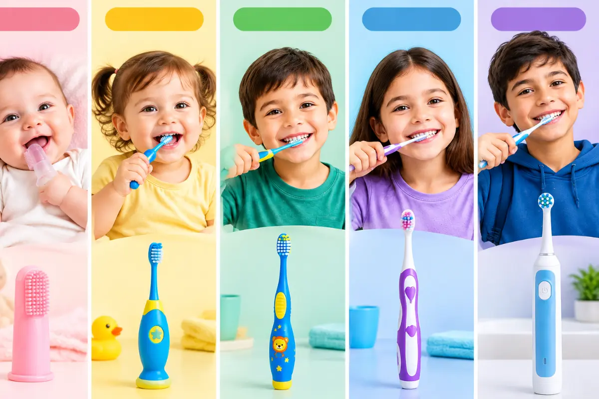 Best toothbrush for kids by age from 0–12 months to 9+ years