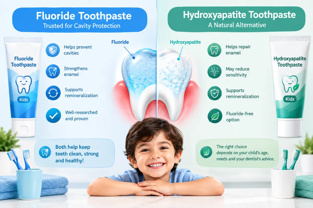 Fluoride vs hydroxyapatite toothpaste comparison for kids